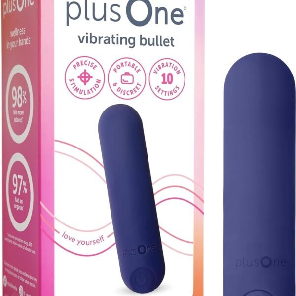Bullet Vibrator for Women, Mini Vibrator Made of Body-Safe Silicone, Fully Waterproof, USB Rechargeable, Personal Massager with 10 Vibration Settings, Purple